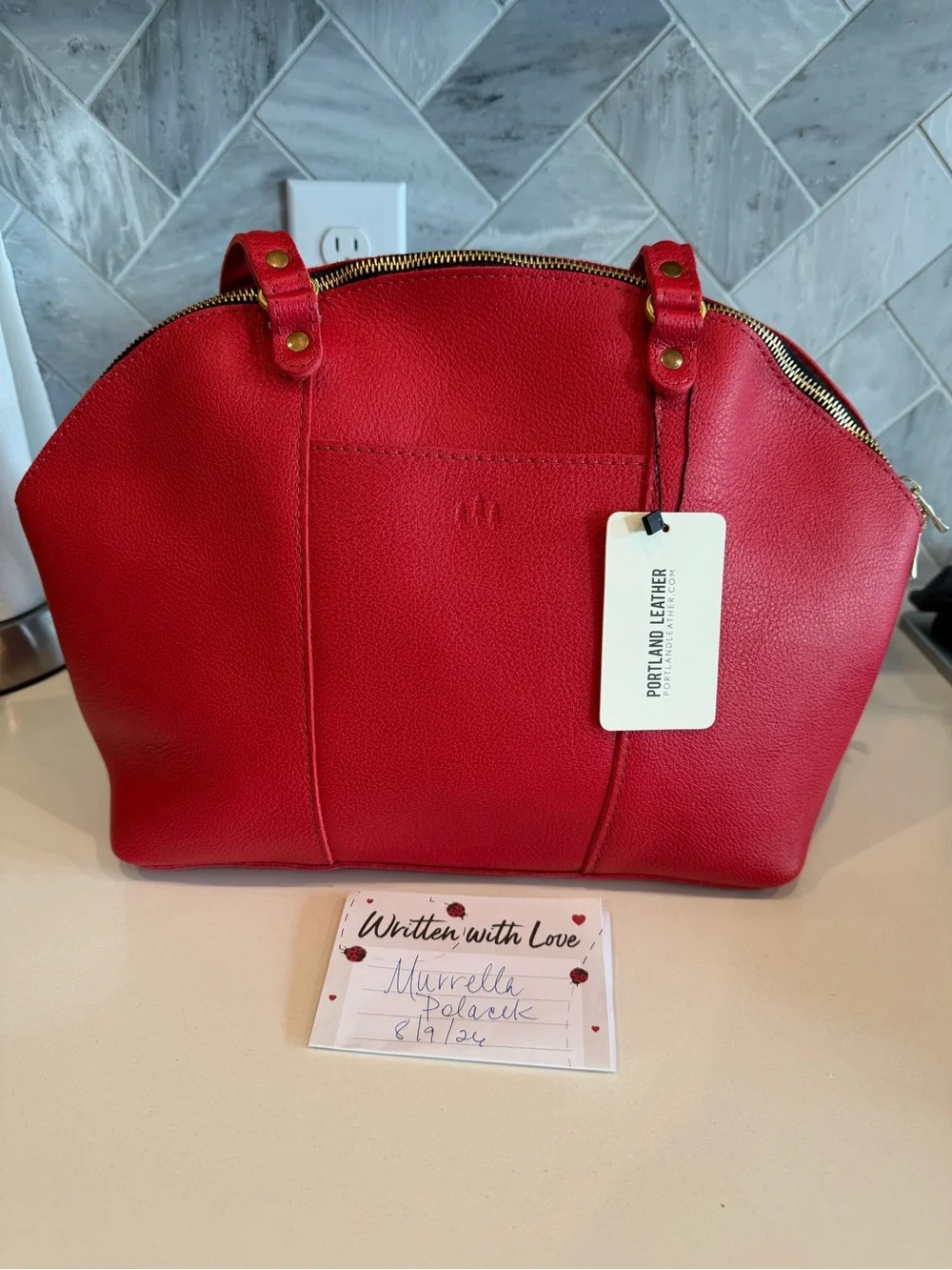 Portland Leather Goods Cherry Large Logan